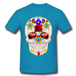 Men's Graphic T Shirt Mexican Sugar Skull Day Dead Breathable Round Neck Short Sleeves Tee