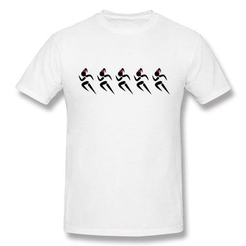 Mens Novelty T-Shirt Sexy Five Female Sprinters Wearing A Pony Tail Style O-Neck Short Sleeves Blouse Tops