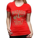 Women’s T-shirt Badass Honey Badger Summer Round Neck Short Sleeve Tops