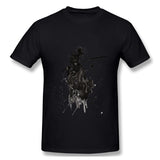 Cotton T Shirt for Men Samurai Japan Katana Warrior Style Crew Neck Short Sleeves Shirt