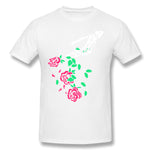 Men's Casual T-shirt Skull Roses Comfortable O-Neck Short Sleeves Tees