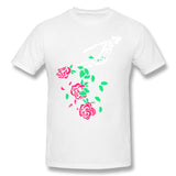 Men's Casual T-shirt Skull Roses Comfortable O-Neck Short Sleeves Tees