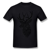 Men's Graphic T Shirt Finger Print Deer For Light Style Round Neck Short Sleeves Tees