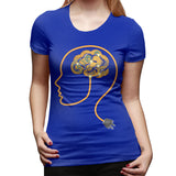 Novelty T Shirt for Women Charging Brain Neurofeedback Sexy O-Neck Short Sleeve Tee