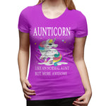 Novelty T Shirt for Women AUNTICORN Like A Normal Aunt But More Awesome Flowy Crew Neck Short Sleeve Tops