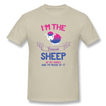 Cotton T Shirt for Men Gay Pride - Bi-Sheep Cool Crew Neck Short Sleeves Shirt