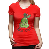 Women’s Cotton T Shirt Nice Pear Cool Round Neck Short Sleeve Tee