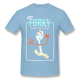 Cotton T Shirt for Men Forky Style Crew Neck Short Sleeves Tees