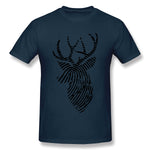 Men's Graphic T Shirt Finger Print Deer For Light Style Round Neck Short Sleeves Tees