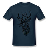 Men's Graphic T Shirt Finger Print Deer For Light Style Round Neck Short Sleeves Tees