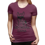 Womens Graphic T-Shirt No Drama LLama Soft O-Neck Short Sleeve Tops