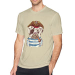 Cotton T Shirt for Men Pug Cute Pirate Dog Comfortable Round Neck Short Sleeves Tee