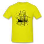 Men's Graphic T Shirt Vectors Ship Transportation Sailing Comfy Round Neck Short Sleeves Tees