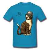 Men's Graphic T Shirt Meow Comfy Round Neck Short Sleeves Tees