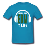 Men's Casual T-shirt Music Saved My Life Comfortable O-Neck Short Sleeves Tees