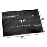 Fly Breeze 4 X 6 Ft Polyester Flag US. Air Force Logo Brass Grommet Canvas Header Home