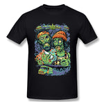 Mens Novelty T-Shirt Cheech And Chong Zombies Style O-Neck Short Sleeves Tee