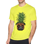 Men's Casual T-shirt Pineapple Pug Comfy Crew Neck Short Sleeves Tee