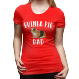 Women’s Cotton T Shirt Guinea Pig Funny Design - Guinea Pig Dad Flowy O-Neck Short Sleeve Tee