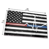 Fly Breeze 3 X 5 Ft Flag Thin Line Flag EMS Polyester Double Stitch Banner for Outside Garden