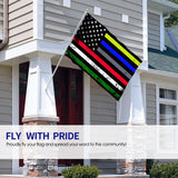 Fly Breeze 3 X 5 Ft Flag First Responder Heritage Flag Polyester Double Stitched Brass Grommets for Indoor Outdoor