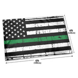 Fly Breeze 4 X 6 Ft Polyester Flag Distressed Thin Green Line American Flag Double Stitched Brass Grommets Home