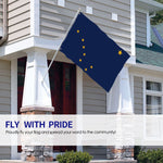 Fly Breeze 3 X 5 Ft Flag US Flag Of Alaska Polyester UV Fade Resistant for House Decorations