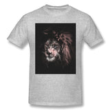 Men's Graphic T Shirt Lion Painting Breathable Crew Neck Short Sleeves Tee