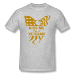 Mens Novelty T-Shirt Veteran Kiss Me Veteran T Shirt Style Round Neck Short Sleeves Shirt