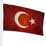 Fly Breeze 3 X 5 Ft Flag Turkey Flag Polyester Brass Grommet Canvas Header for Outside Garden