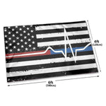 Fly Breeze 4 X 6 Ft Polyester Flag Thin Line Flag EMS Brass Grommet Canvas Header Home