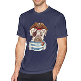 Cotton T Shirt for Men Pug Cute Pirate Dog Comfortable Round Neck Short Sleeves Tee