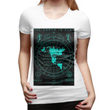 Women's Casual T-shirt The Earth Is Flat Soft O-Neck Short Sleeve Tee