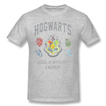 Cotton T Shirt for Men Hogwarts Cool O-Neck Short Sleeves Tees