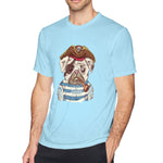 Cotton T Shirt for Men Pug Cute Pirate Dog Comfortable Round Neck Short Sleeves Tee