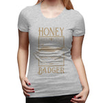 Novelty T Shirt for Women Honey Badger Cool O-Neck Short Sleeve Shirts