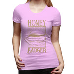 Novelty T Shirt for Women Honey Badger Cool O-Neck Short Sleeve Shirts