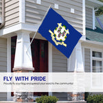 Fly Breeze 3 X 5 Ft Flag Connecticut Flag Polyester Vivid Color for Party