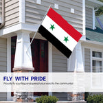 Fly Breeze 3 X 5 Ft Flag Syria Flag Polyester Brass Grommet Canvas Header for House Decorations