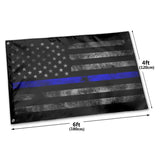 Fly Breeze 4 X 6 Ft Polyester Flag Thin Blue American Flag Brass Grommet Canvas Header House Decorations