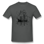 Men's Graphic T Shirt Vectors Ship Transportation Sailing Comfy Round Neck Short Sleeves Tees