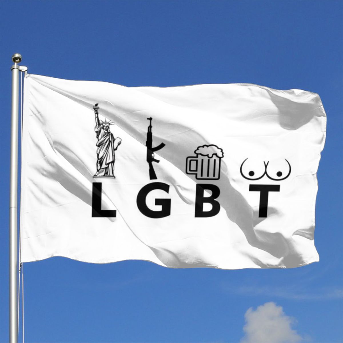 LGBT 4 X 6 3x5 Feet Flag Lady Liberty Guns Beer Tits Polyester Double ...