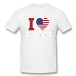 Men's Graphic T Shirt Love America Style O-Neck Short Sleeves Blouse Tops