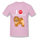 Mens Novelty T-Shirt I Love Chow Chow Comfy Crew Neck Short Sleeves Tees