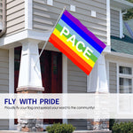 Fly Breeze 4 X 6 Ft Polyester Flag Rainbow PACE Flag Double Stitch Banner Garden Indoor Outdoor