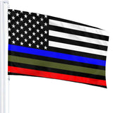 Fly Breeze 3 X 5 Ft Flag American Flag Thin Line Polyester Durable Nylon for Party