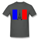 Men's Graphic T Shirt Eiffel Tower France Flag Tower Cool O-Neck Short Sleeves Tees