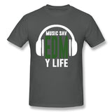 Men's Casual T-shirt Music Saved My Life Comfortable O-Neck Short Sleeves Tees