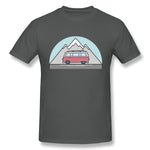 Men's Casual T-shirt Retro Snow Mountain Van Comfortable Crew Neck Short Sleeves Tees