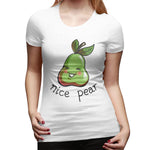 Women’s Cotton T Shirt Nice Pear Cool Round Neck Short Sleeve Tee